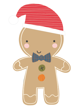 Gingerbread boy with hat